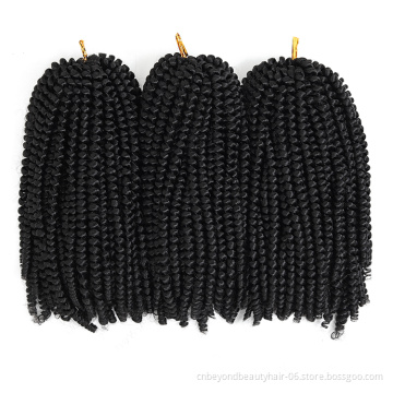 12inch Fluffy Spring Twist Crochet Hair Extensions Synthetic Crochet Braids Black Brown Braiding Hair 160g/pack